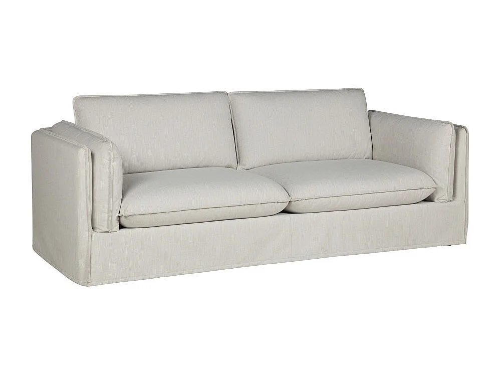 Carlin - Canapé 3 places entièrement déhoussable en tissu - Écru