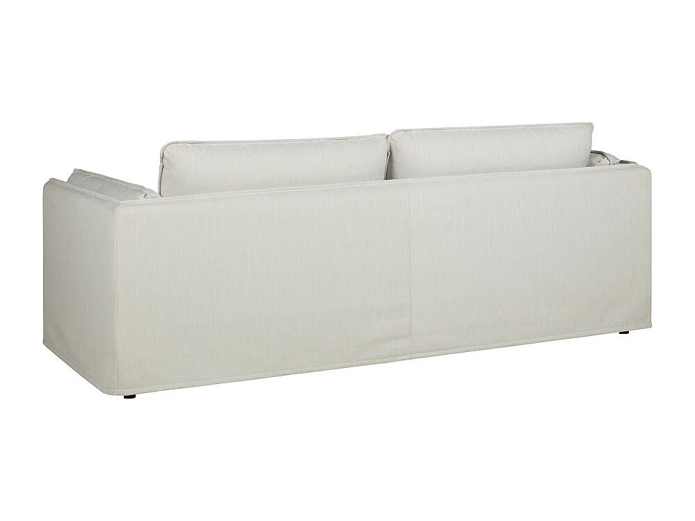 Carlin - Canapé 3 places entièrement déhoussable en tissu - Écru