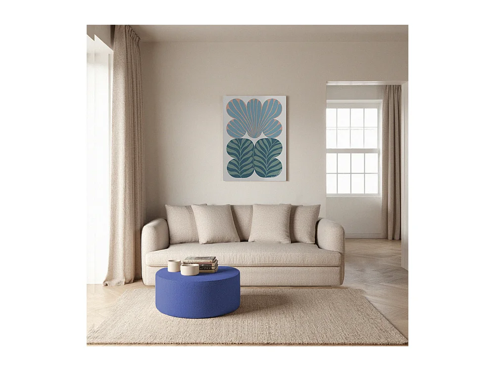 Clayton - Canapé 3 places en tissu bouclette - Beige