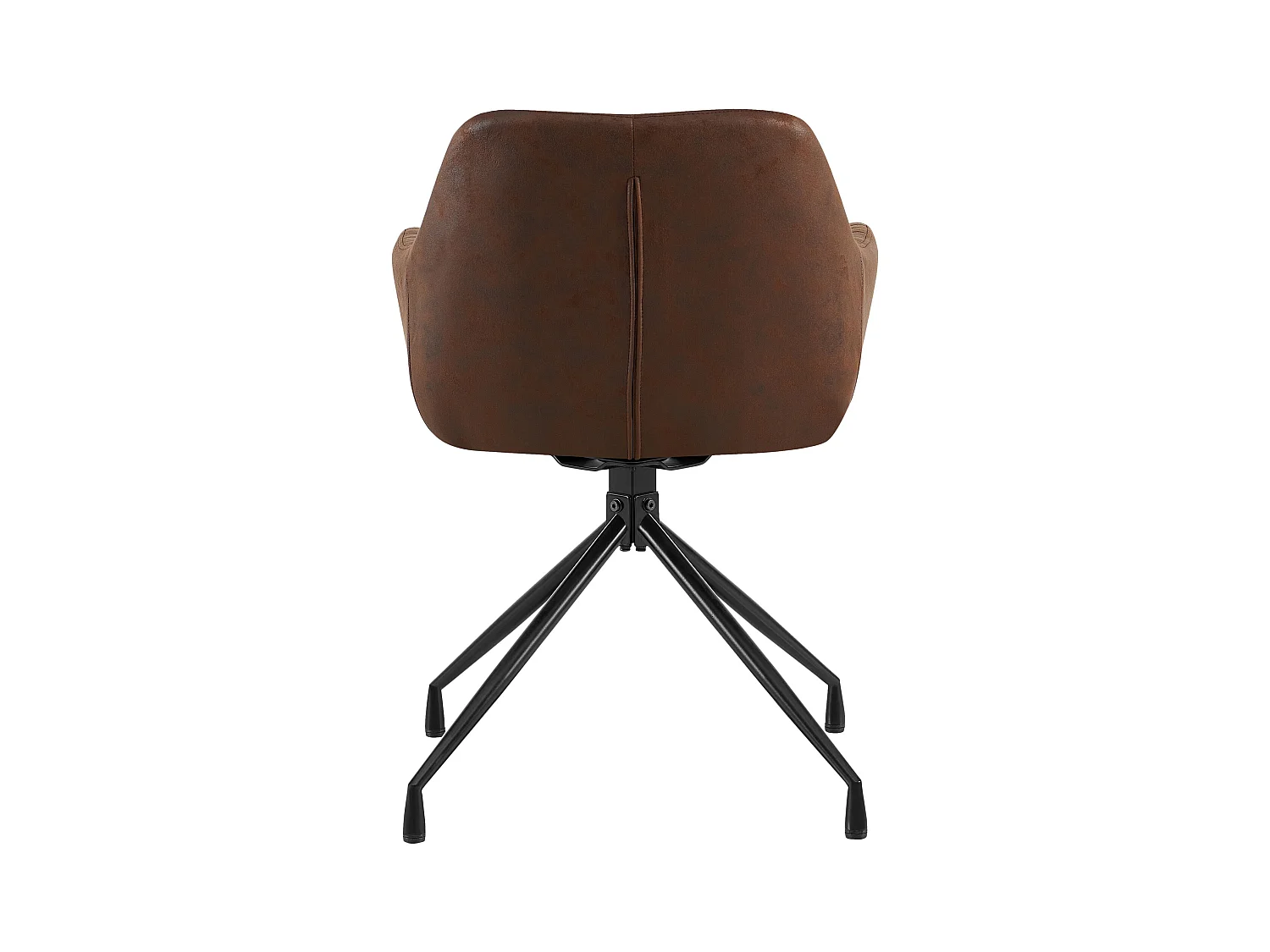 Lot de 2  chaises avec accoudoirs - Similicuir vintage - Marron foncé - Welby