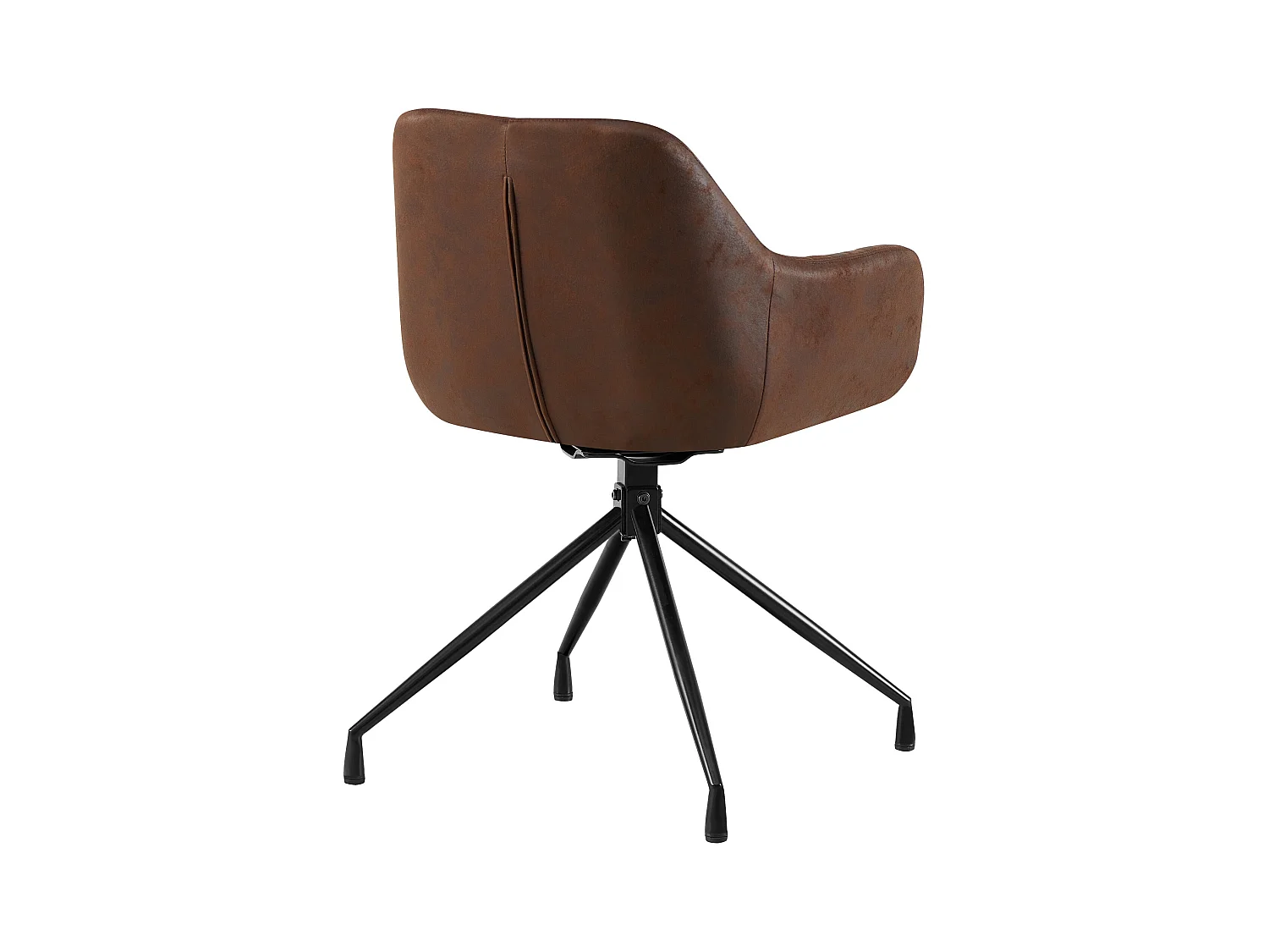 Lot de 2  chaises avec accoudoirs - Similicuir vintage - Marron foncé - Welby