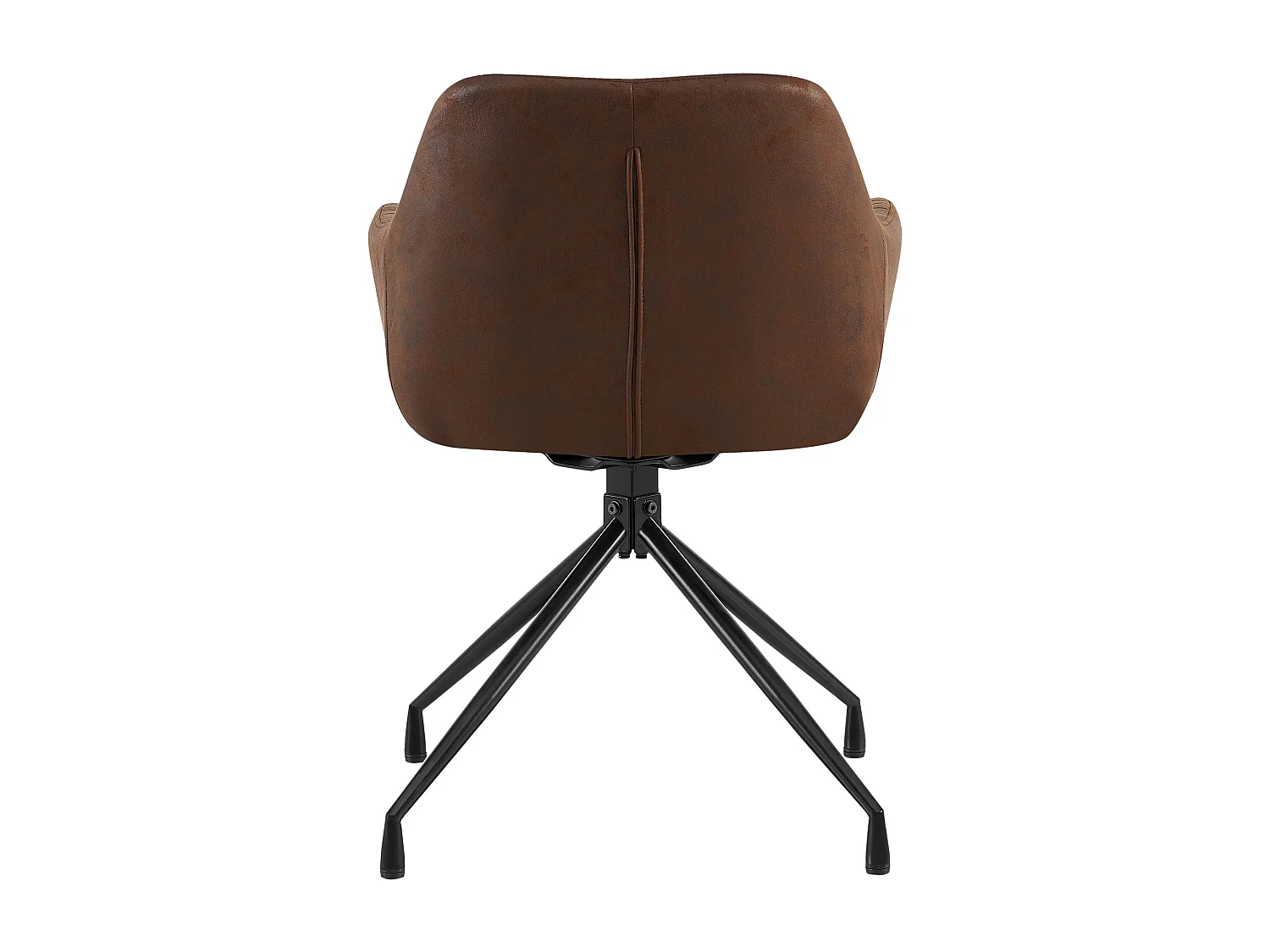 Lot de 2  chaises avec accoudoirs - Similicuir vintage - Marron foncé - Welby