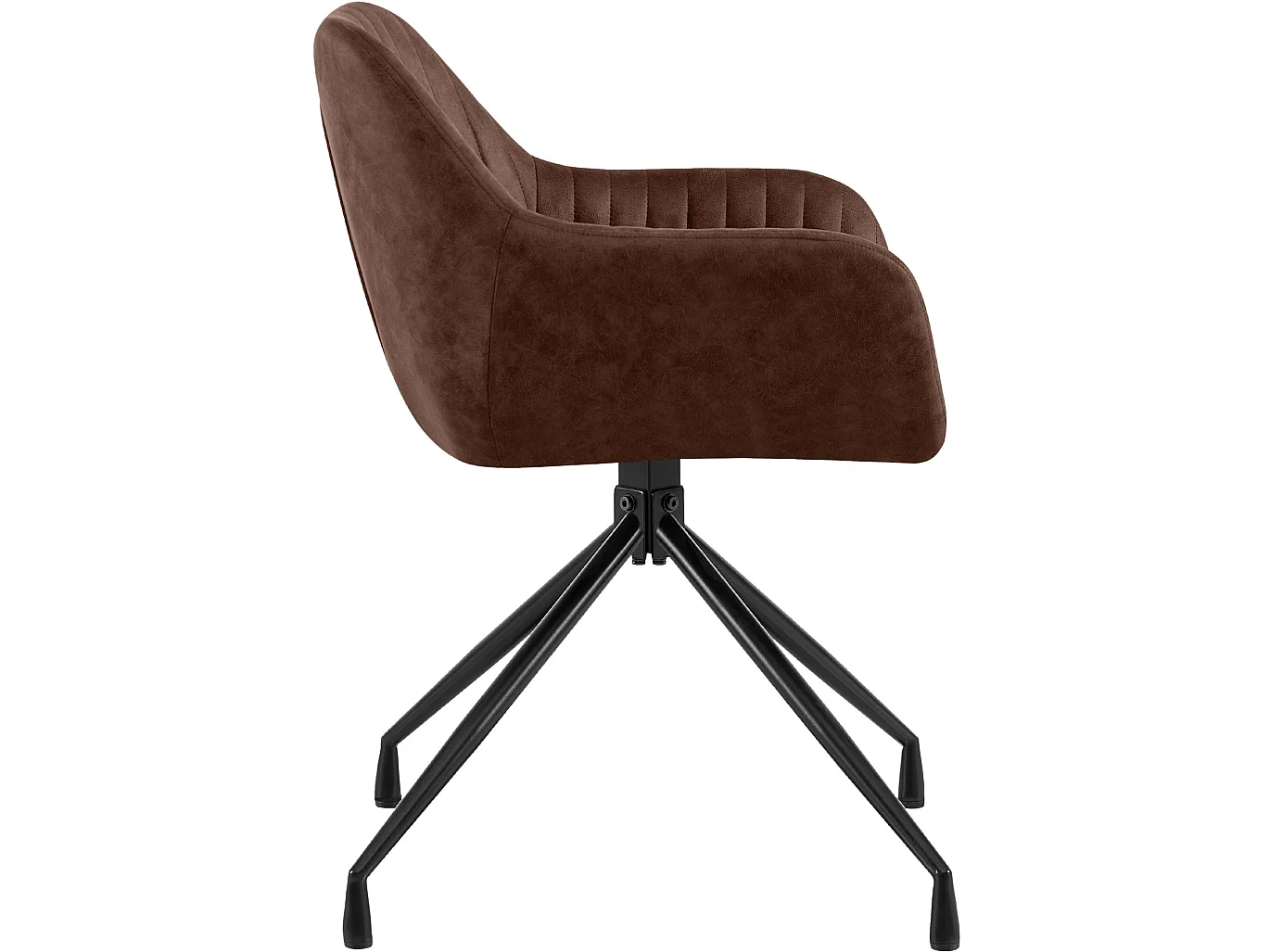 Lot de 2  chaises avec accoudoirs - Similicuir vintage - Marron foncé - Welby