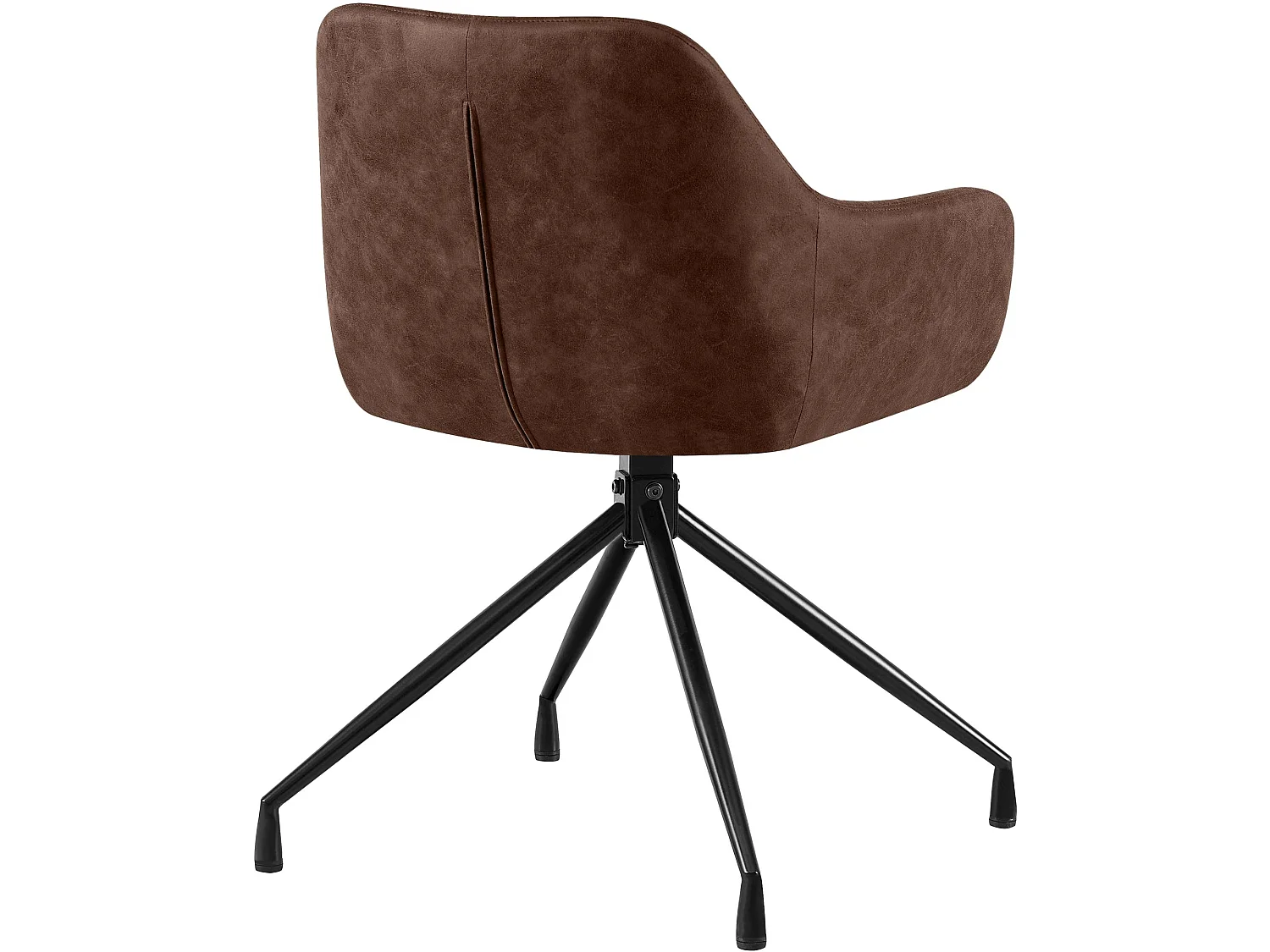 Lot de 2  chaises avec accoudoirs - Similicuir vintage - Marron foncé - Welby