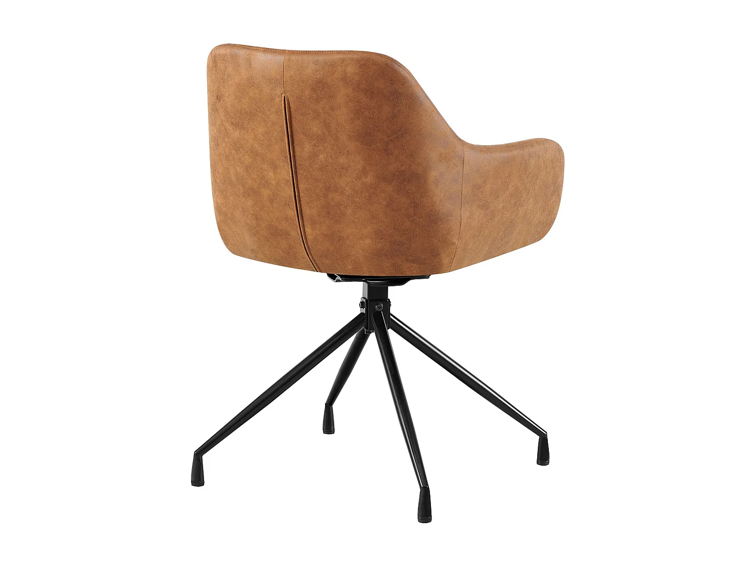 Lot de 2  chaises avec accoudoirs - Similicuir vintage - Marron clair - Welby