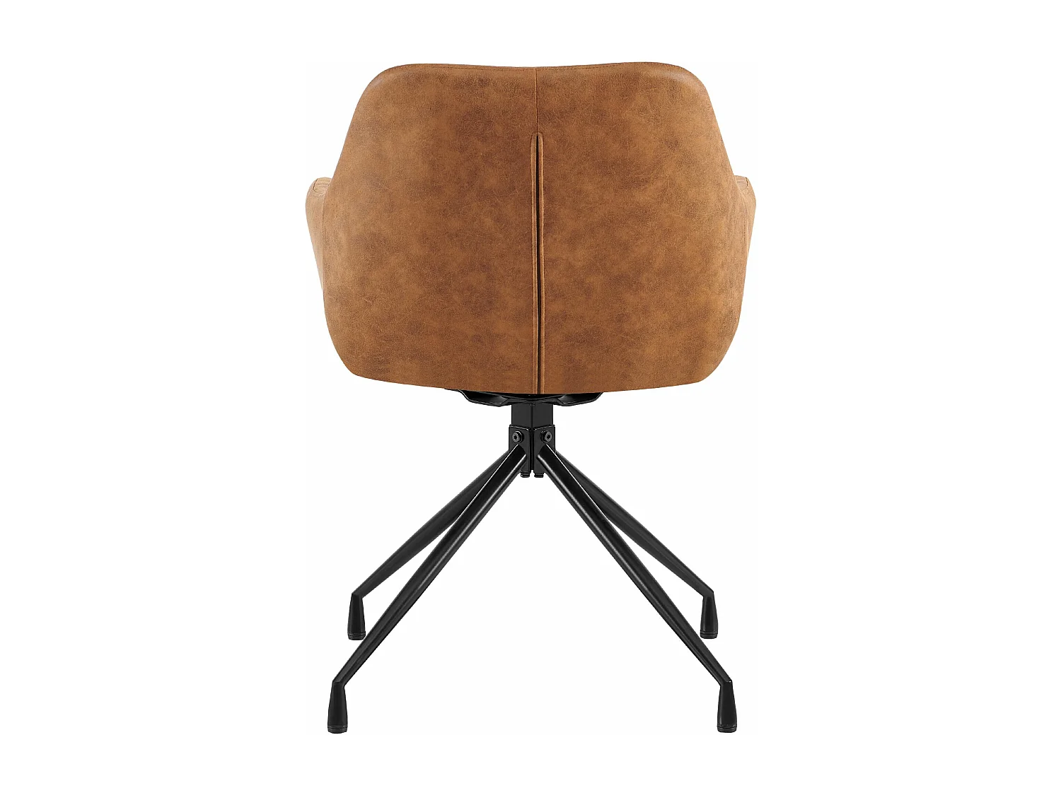 Lot de 2  chaises avec accoudoirs - Similicuir vintage - Marron clair - Welby