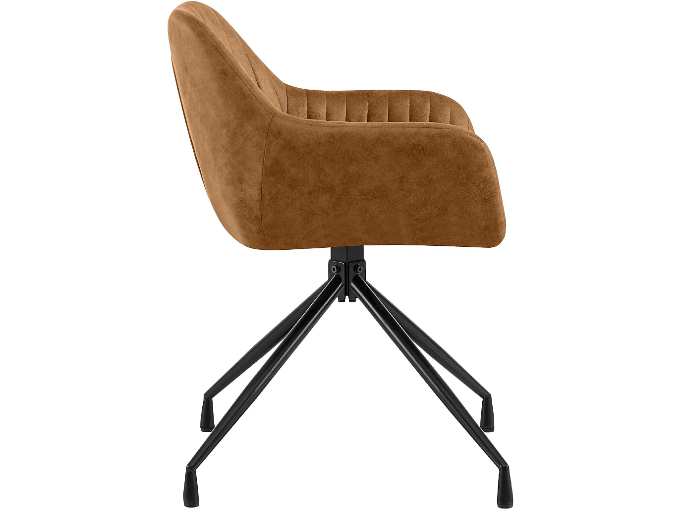 Lot de 2  chaises avec accoudoirs - Similicuir vintage - Marron clair - Welby