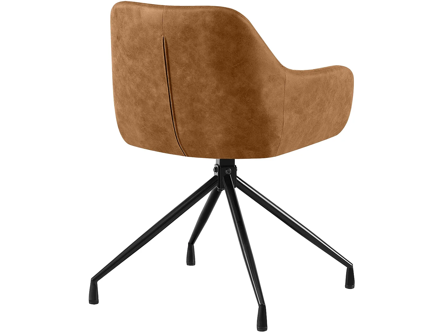 Lot de 2  chaises avec accoudoirs - Similicuir vintage - Marron clair - Welby