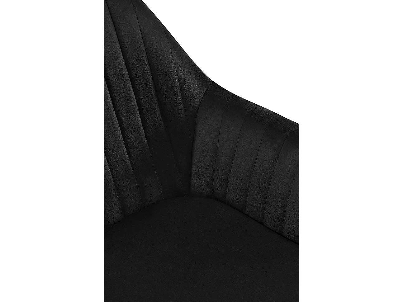 Lot de 2  chaises avec accoudoirs - Velours - Noir - Welby