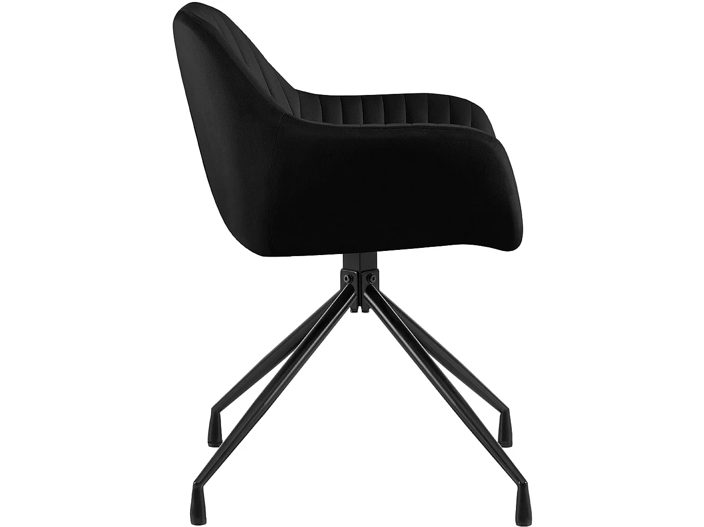 Lot de 2  chaises avec accoudoirs - Velours - Noir - Welby