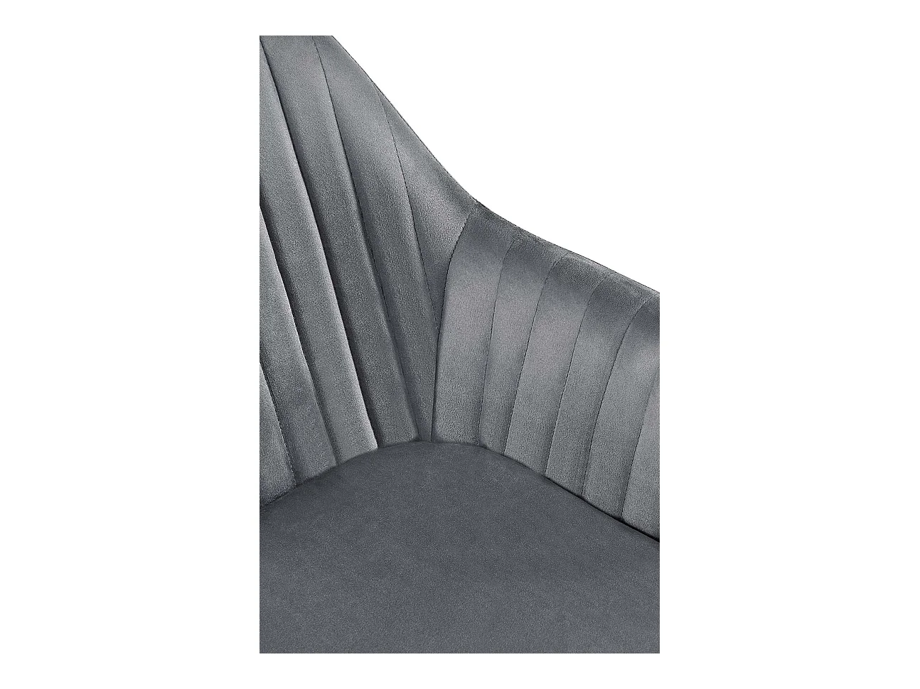 Lot de 2  chaises avec accoudoirs - Velours - Gris foncé - Welby