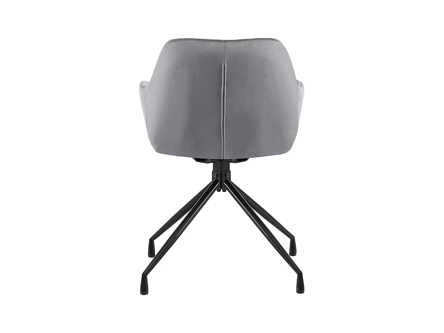 Lot de 2  chaises avec accoudoirs - Velours - Gris foncé - Welby