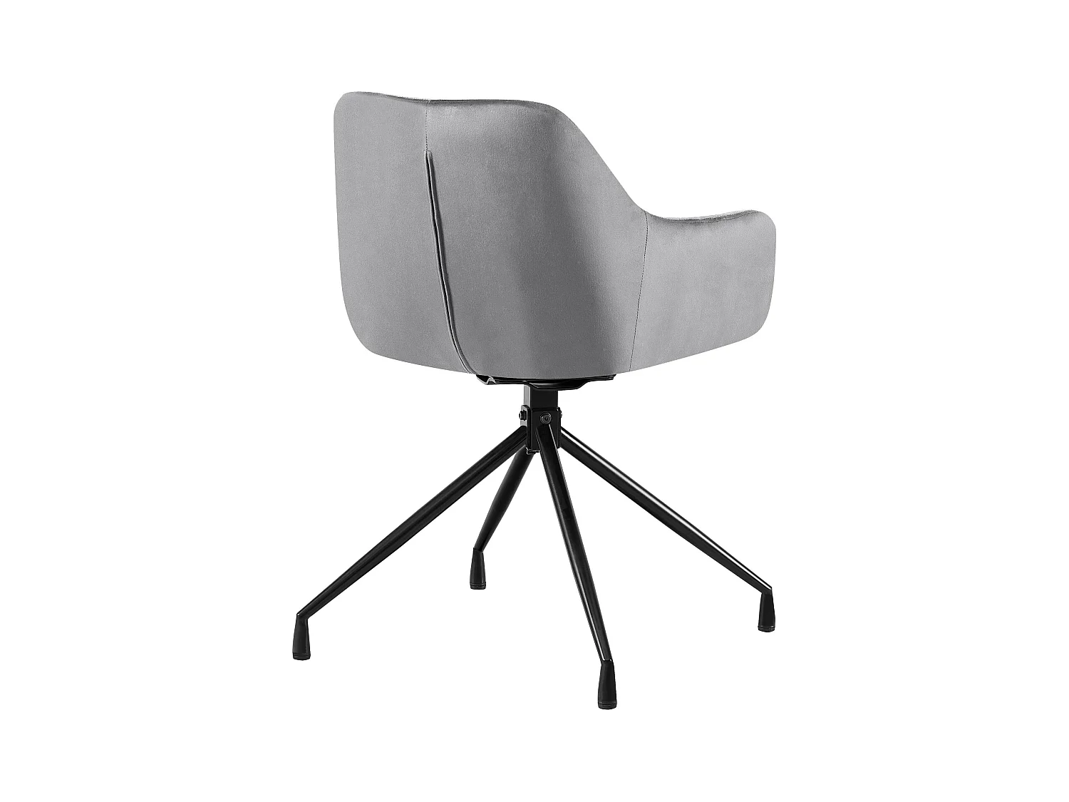 Lot de 2  chaises avec accoudoirs - Velours - Gris foncé - Welby