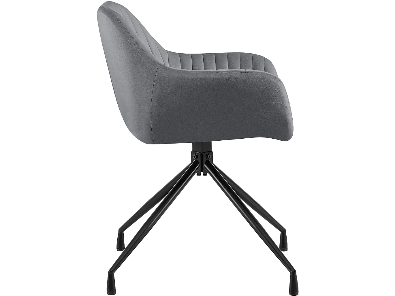 Lot de 2  chaises avec accoudoirs - Velours - Gris foncé - Welby