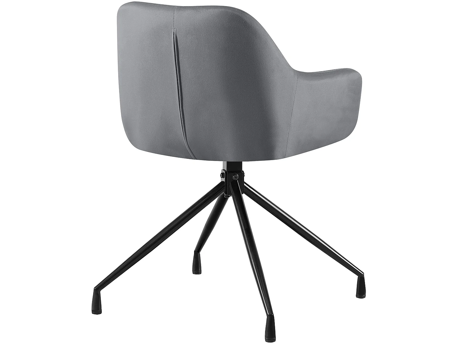 Lot de 2  chaises avec accoudoirs - Velours - Gris foncé - Welby