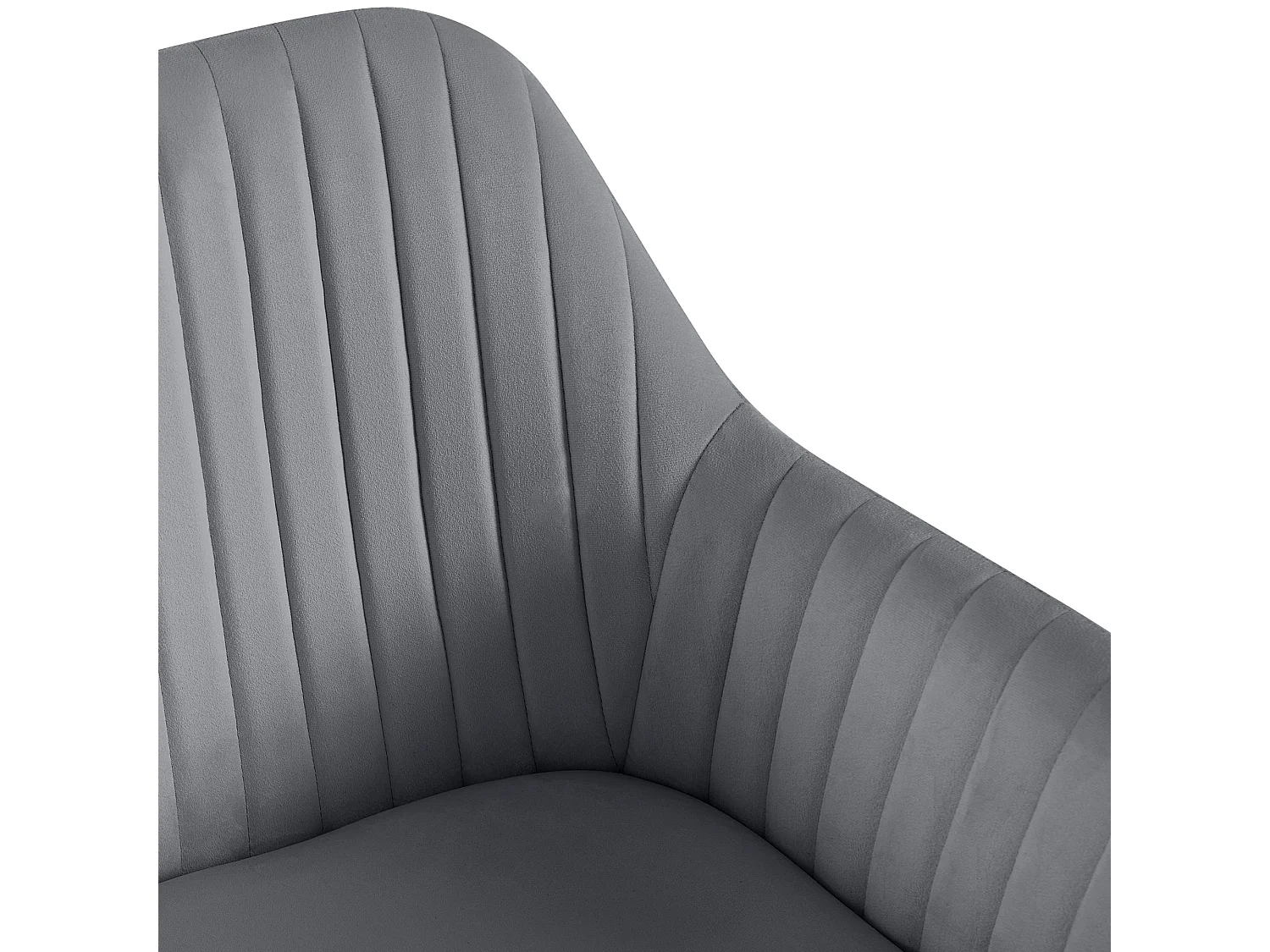 Lot de 2  chaises avec accoudoirs - Velours - Gris foncé - Welby