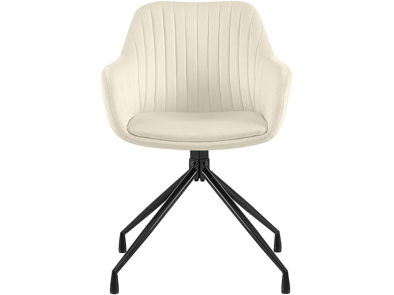 Lot de 2  chaises avec accoudoirs - Velours - Crème - Welby