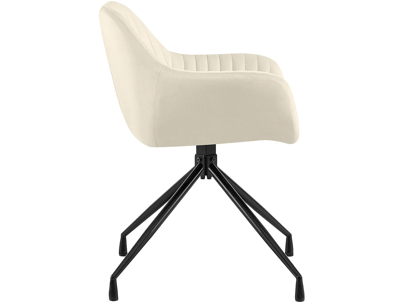 Lot de 2  chaises avec accoudoirs - Velours - Crème - Welby