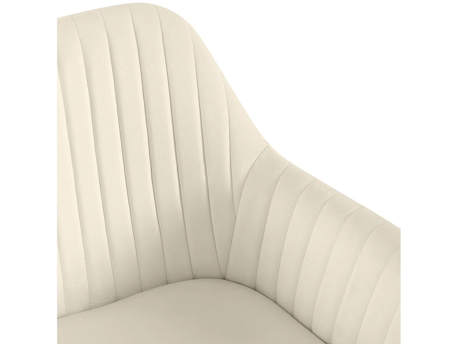 Lot de 2  chaises avec accoudoirs - Velours - Crème - Welby