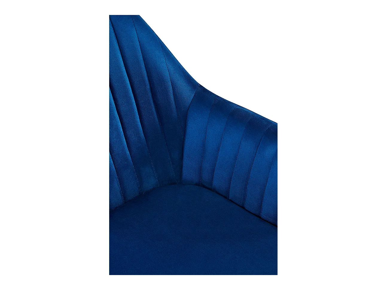 Lot de 2  chaises avec accoudoirs - Velours - Bleu foncé - Welby