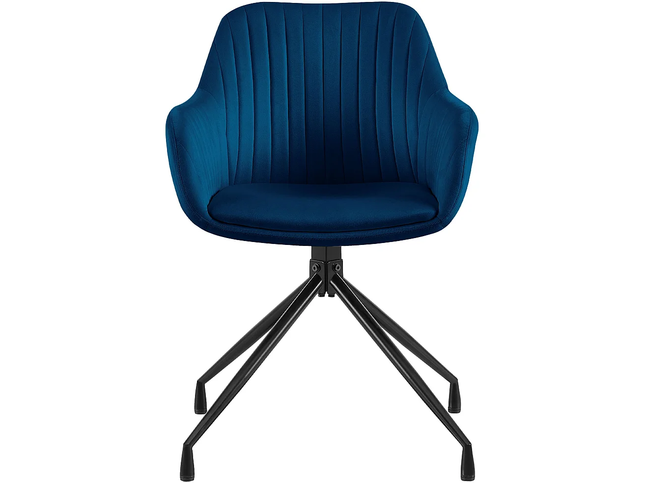 Lot de 2  chaises avec accoudoirs - Velours - Bleu foncé - Welby