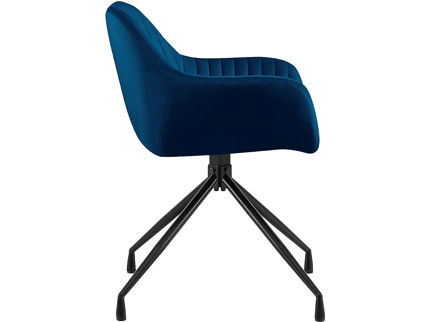Lot de 2  chaises avec accoudoirs - Velours - Bleu foncé - Welby