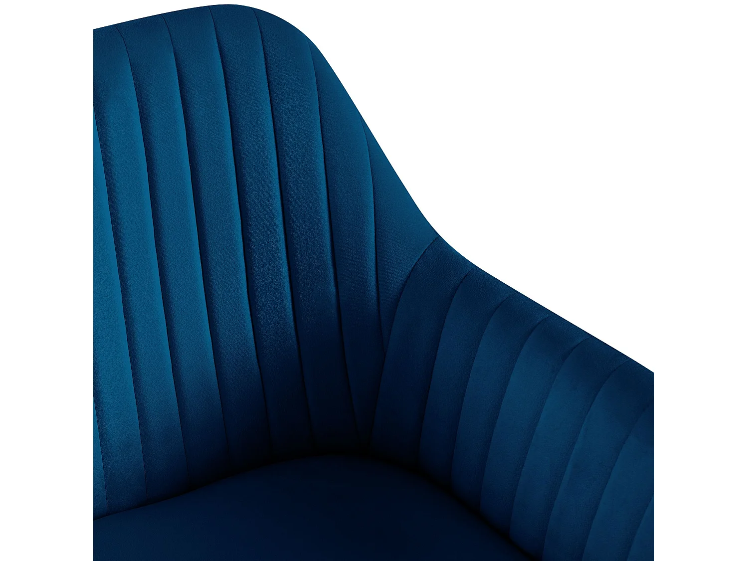Lot de 2  chaises avec accoudoirs - Velours - Bleu foncé - Welby