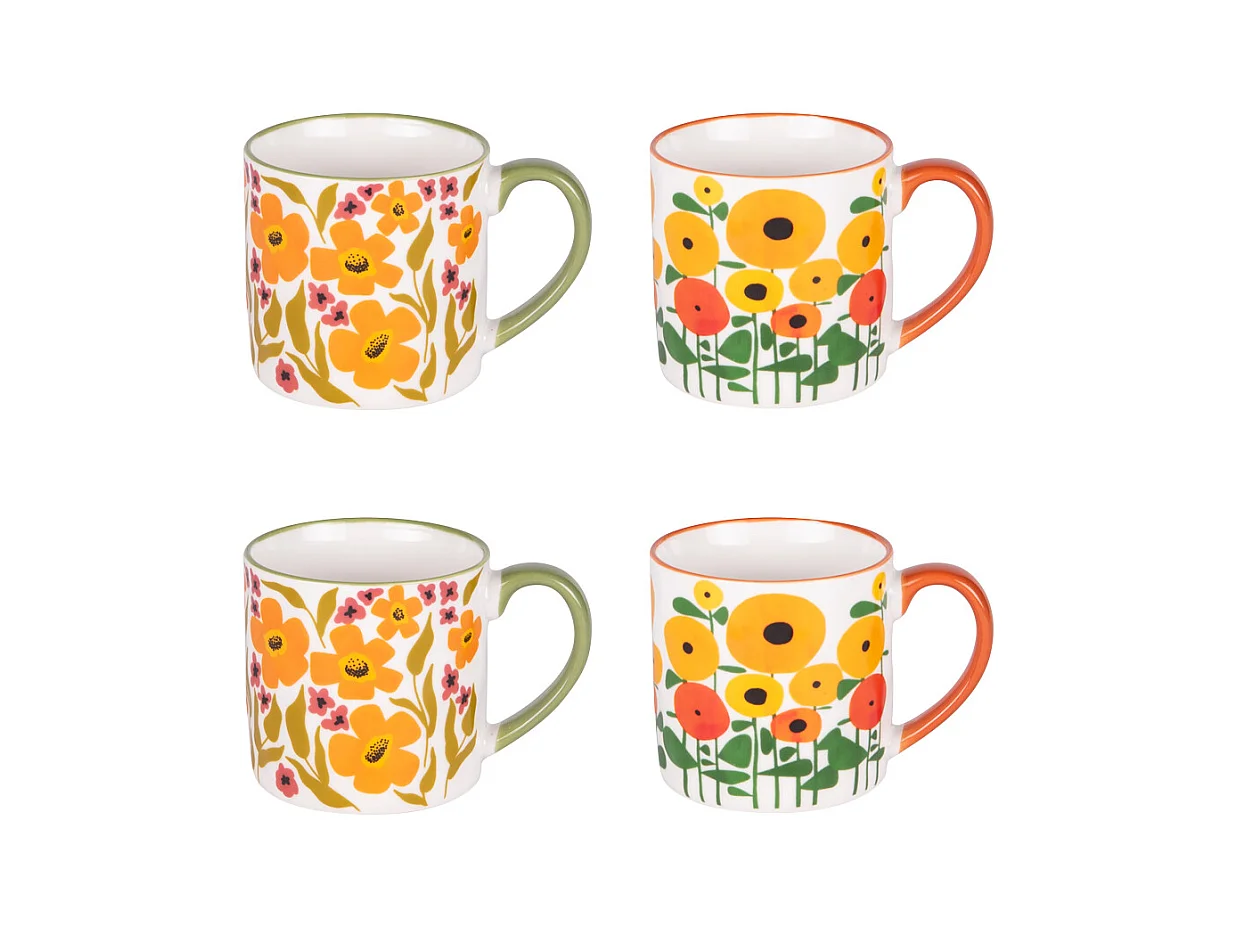 Coffret de 4 mugs Bloom Héritage 35 cl