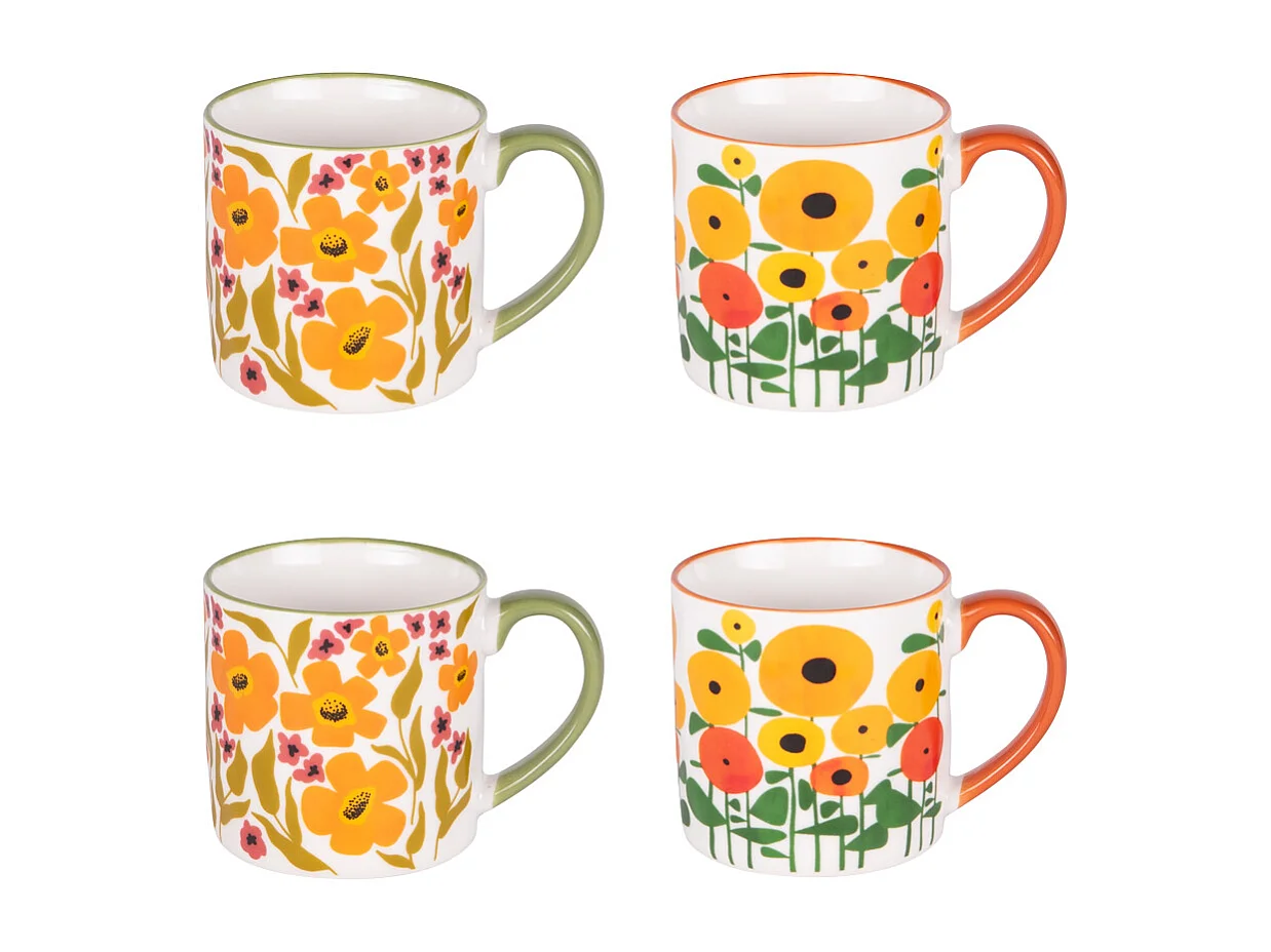 Coffret de 4 mugs Bloom Héritage 35 cl