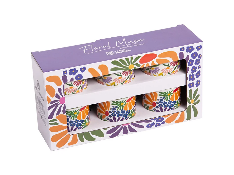 Coffret de 6 tasses Floral Muse 14 cl