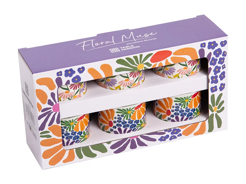 Coffret de 6 tasses Floral Muse 14 cl