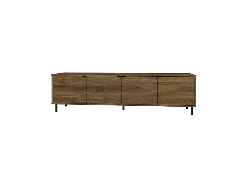 Meuble TV 80 Pouces 4 Portes 4 Niches Châtaignier L 183 H 49 P 38 cm