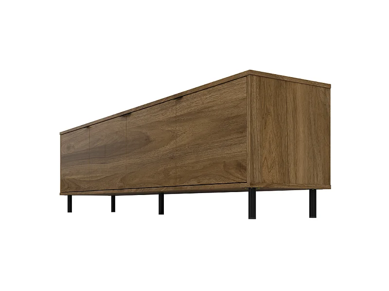 Meuble TV 80 Pouces 4 Portes 4 Niches Châtaignier L 183 H 49 P 38 cm