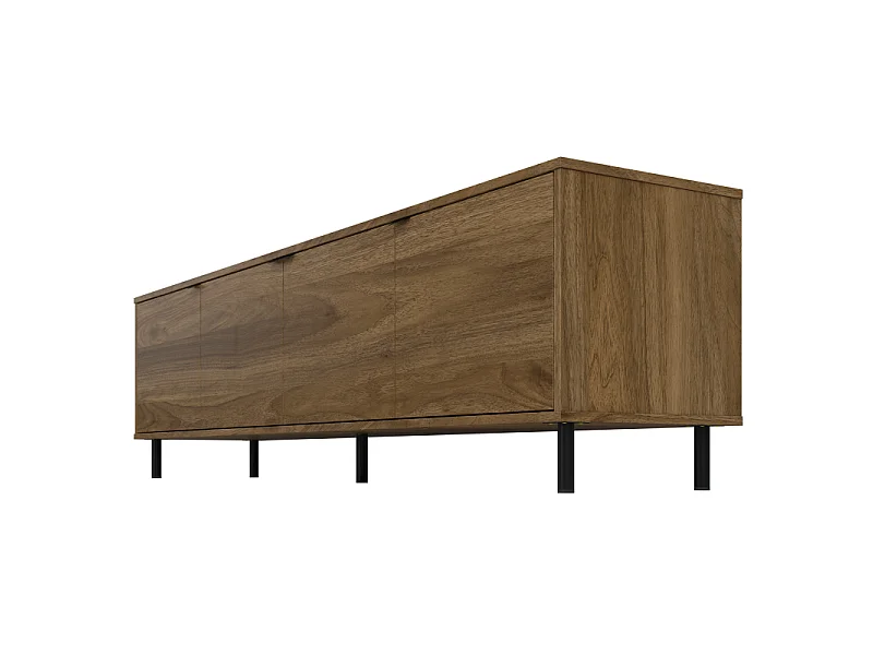 Meuble TV 80 Pouces 4 Portes 4 Niches Châtaignier L 183 H 49 P 38 cm