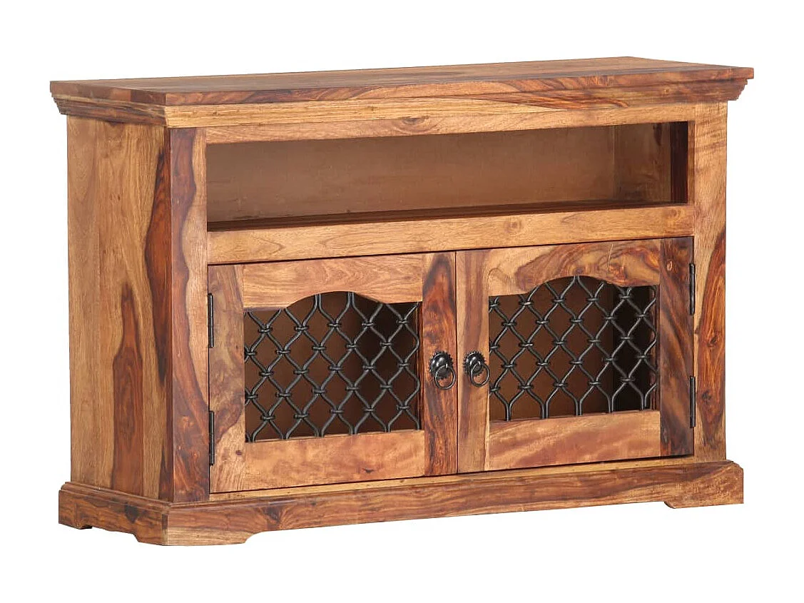 Mueble TV multimedia estantería para televisión buffet para televisión comedor salón dormitorio 90 x 30 x 60 cm madera maciza marrón 02_0026344