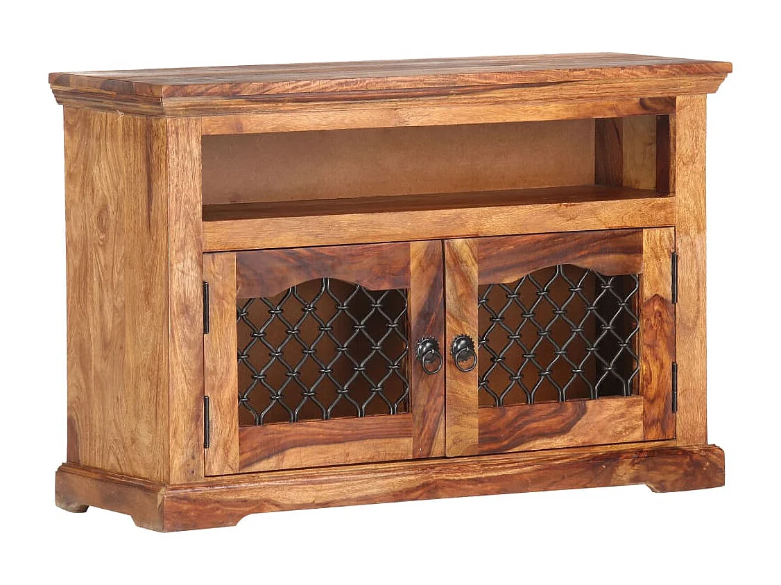 Mueble TV multimedia estantería para televisión buffet para televisión comedor salón dormitorio 90 x 30 x 60 cm madera maciza marrón 02_0026344