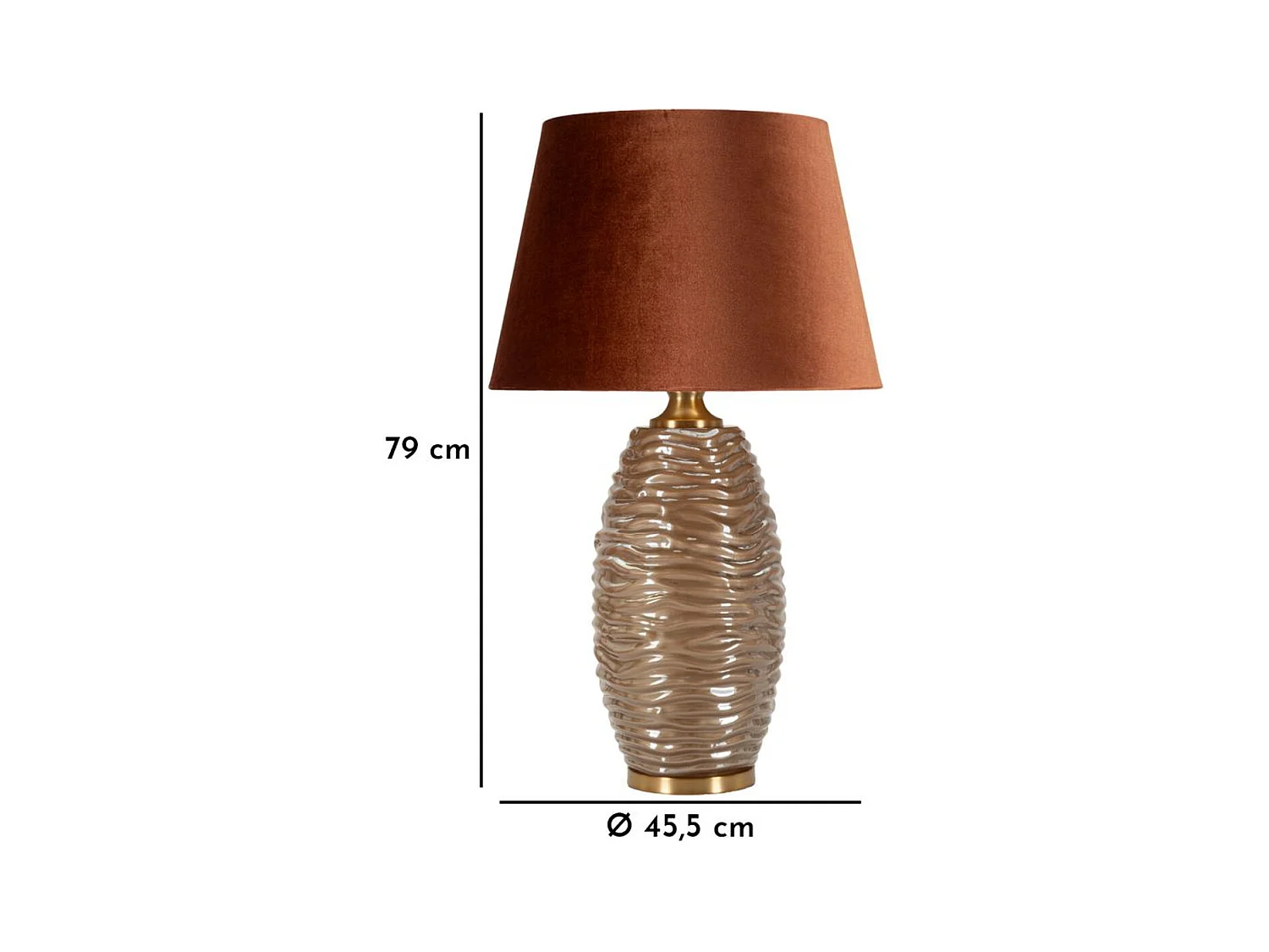 Lampe à Poser MF734, Marron, 79x45,5x45,5 cm, Seven Design