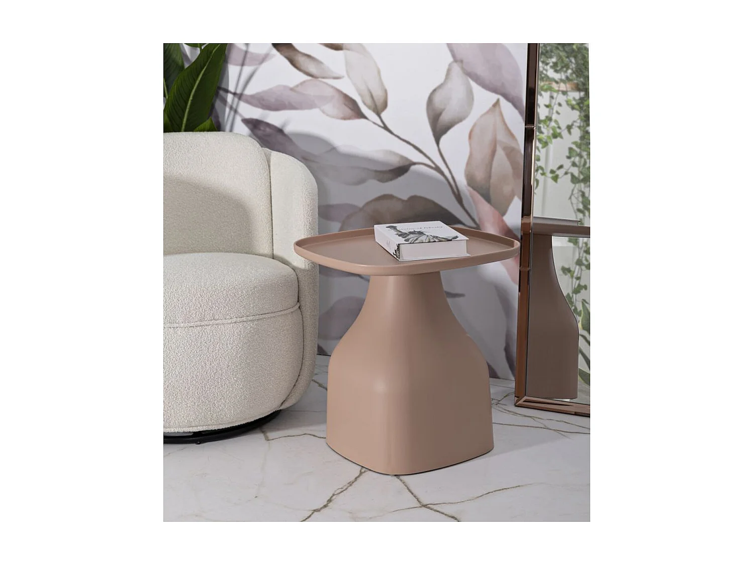 Table d'Appoint MF709, Rose, 50x48x48 cm, Seven Design