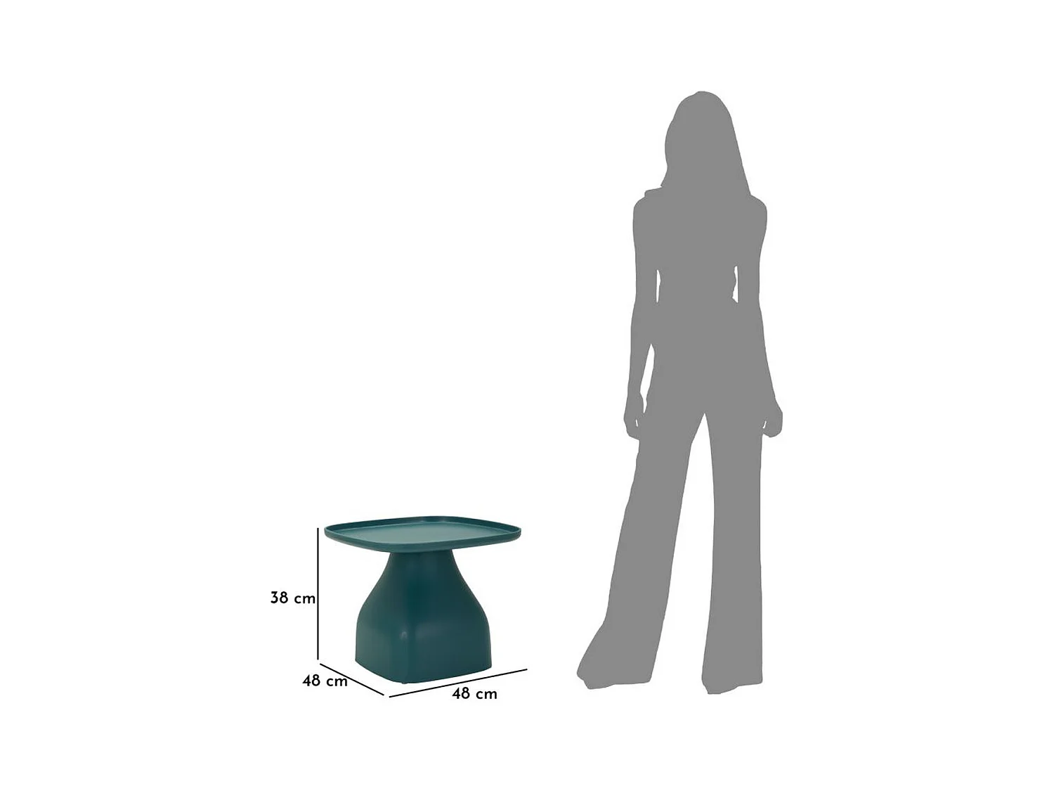 Table d'Appoint MF706, Bleu, 38x48x48 cm, Seven Design