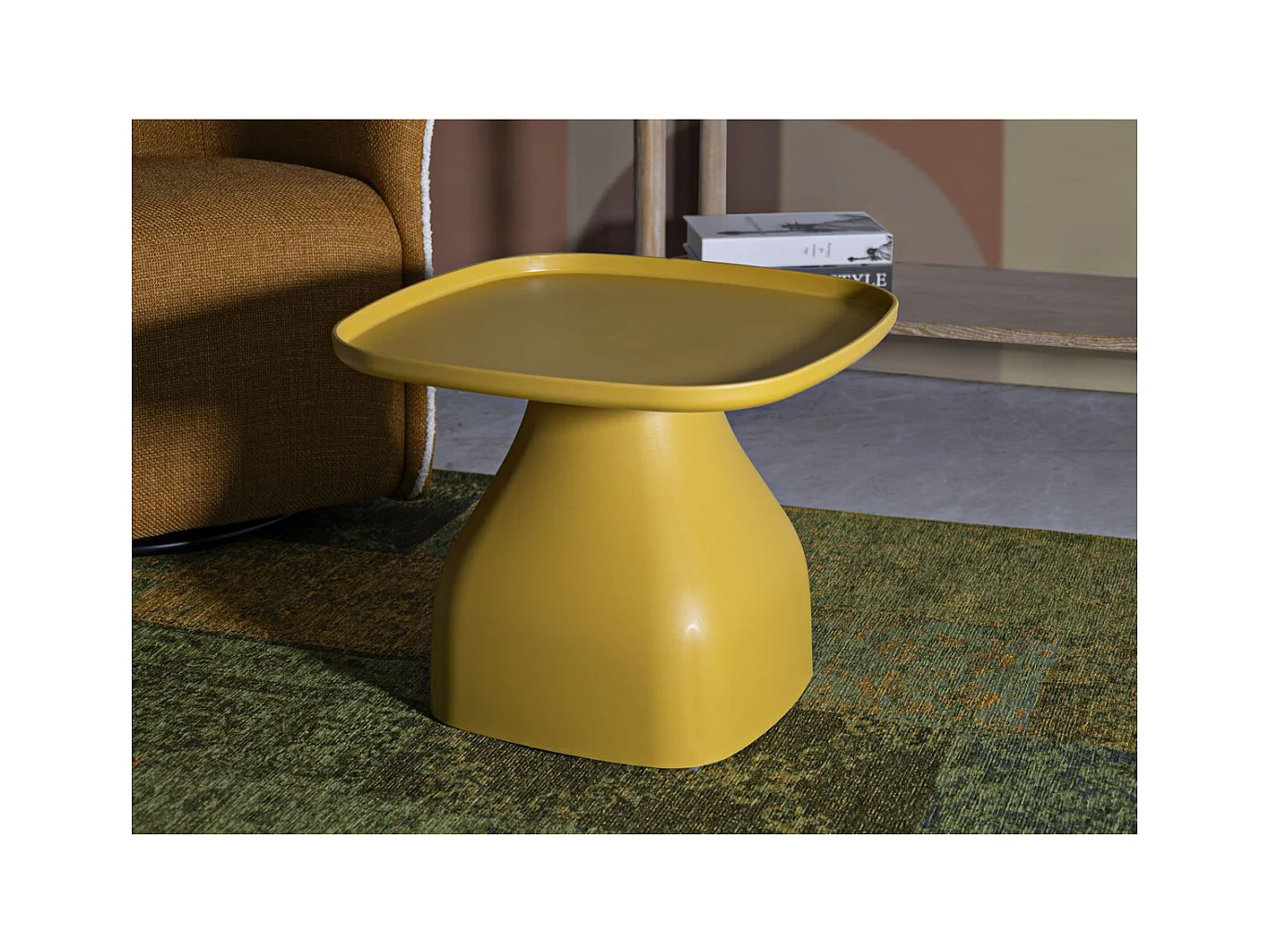 Table d'Appoint MF708, Jaune, 38x48x48 cm, Seven Design