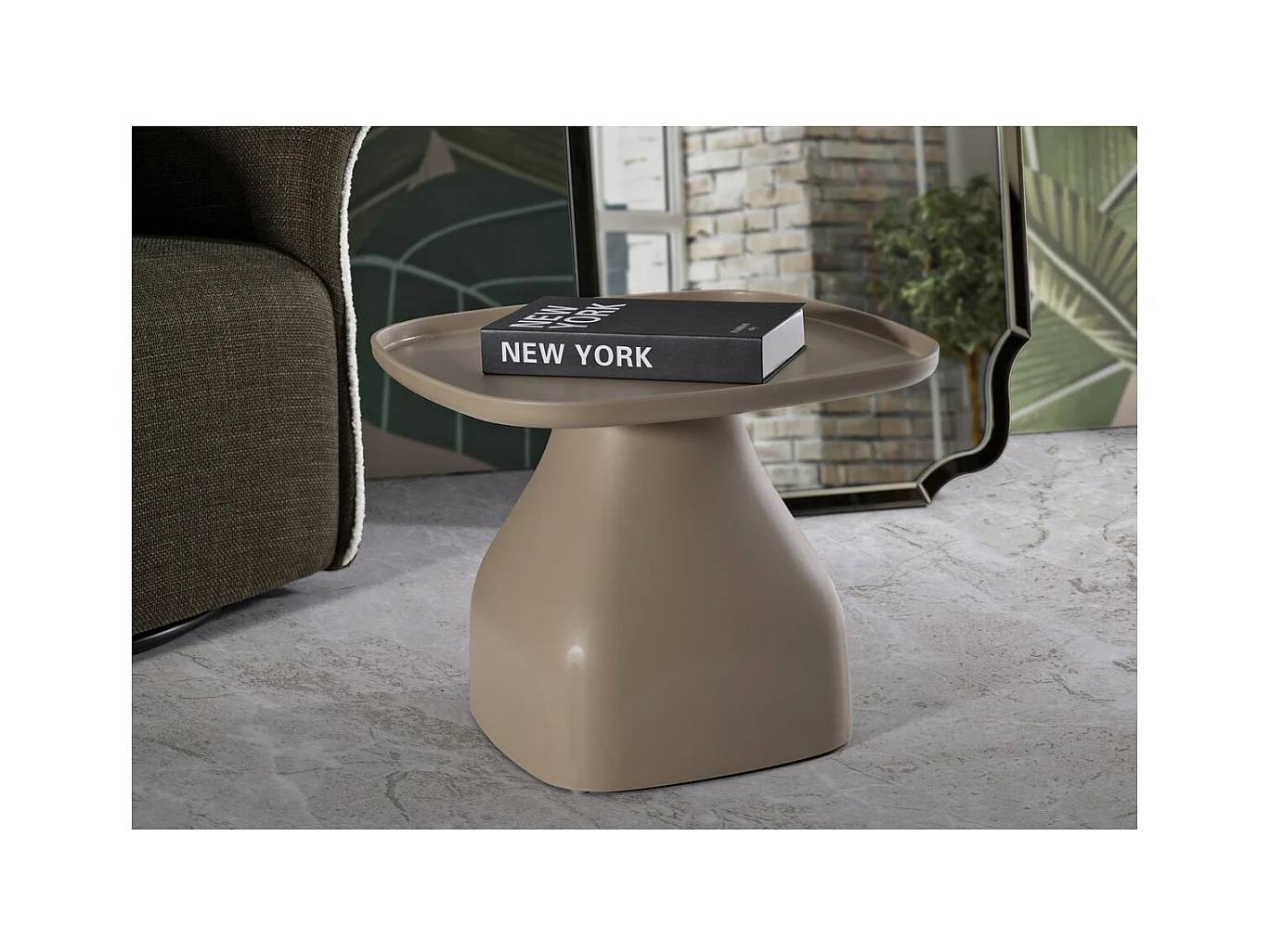 Table d'Appoint MF712, Gris, 38x48x48 cm, Seven Design