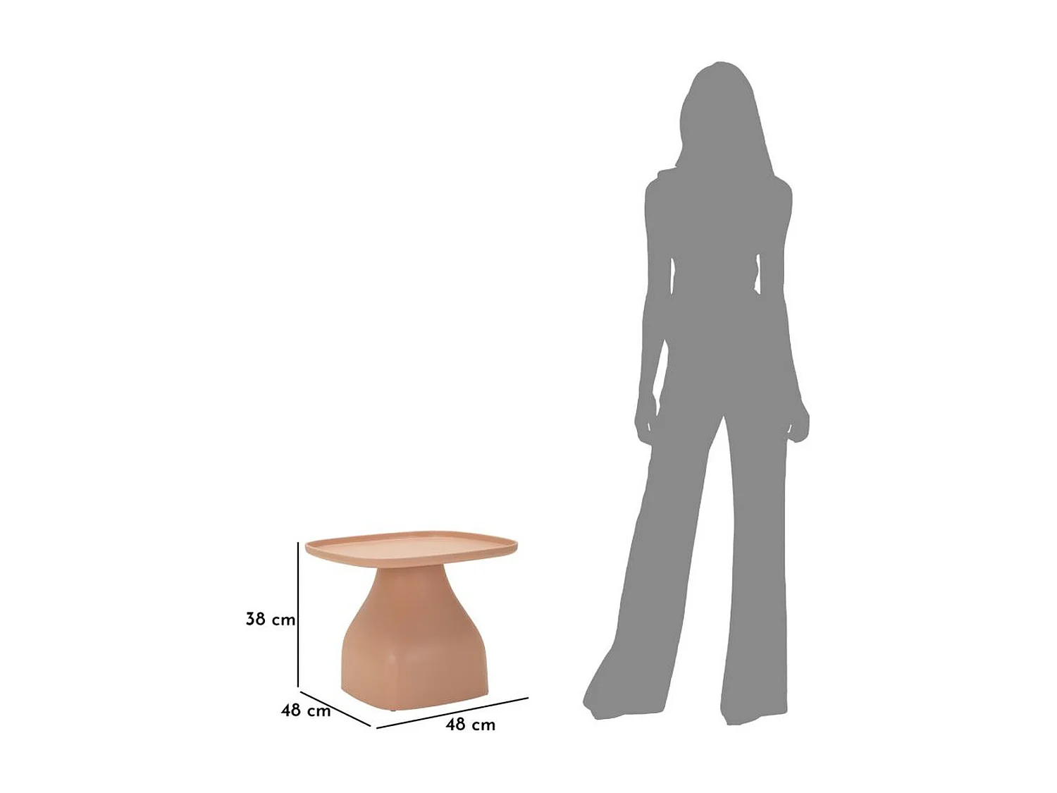 Stolik Kawowy MF710, Różowy, 38x48x48 cm, Seven Design