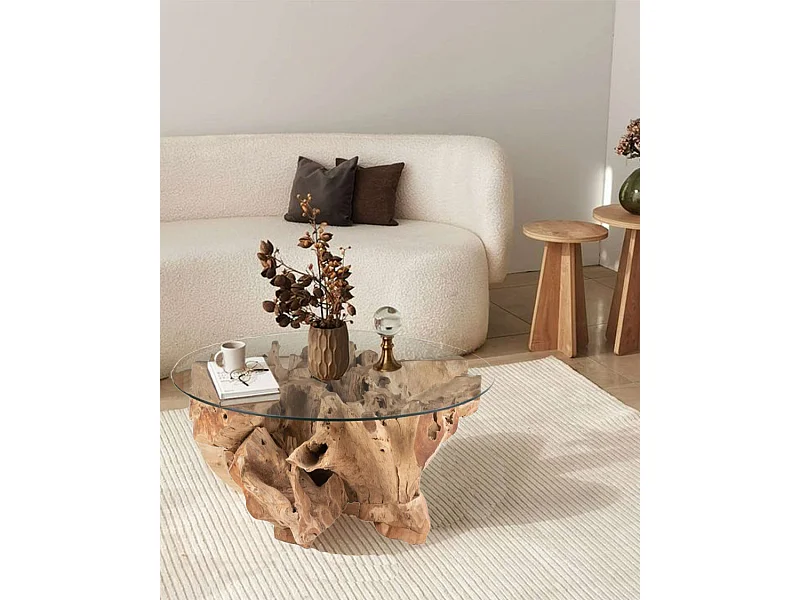 Forest - Table basse en teck massif 80 cm