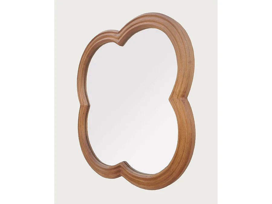 Lucky - Miroir mural en bois massif de manguier 60x60 cm
