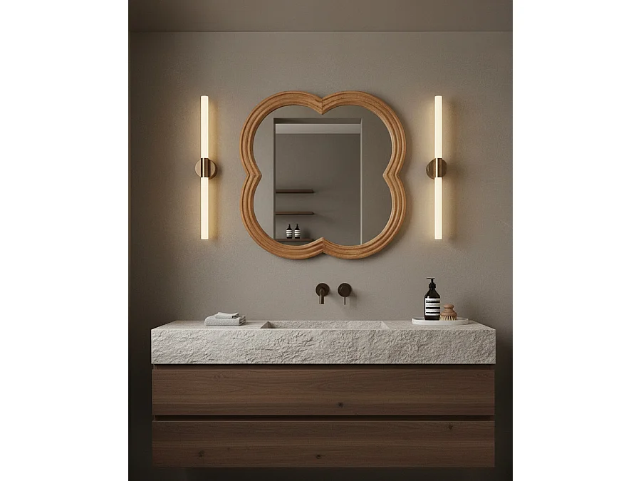 Lucky - Miroir mural en bois massif de manguier 60x60 cm