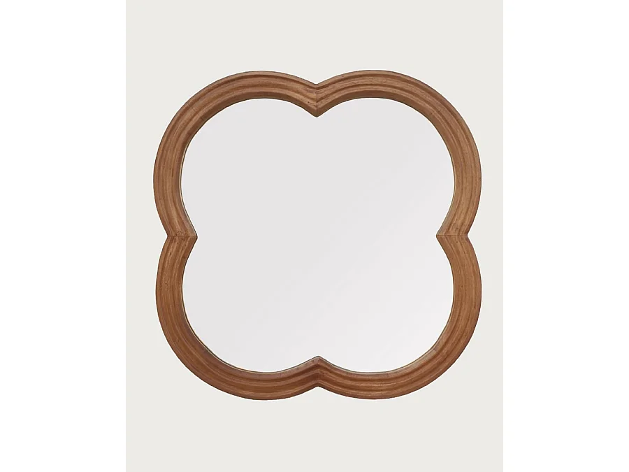 Lucky - Miroir mural en bois massif de manguier 60x60 cm