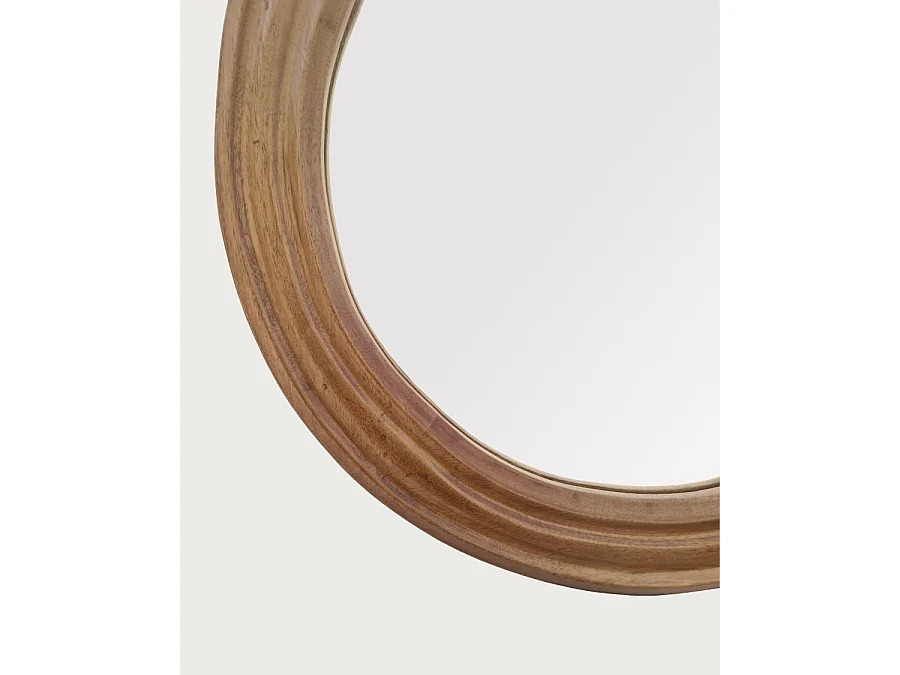 Lucky - Miroir mural en bois massif de manguier 60x60 cm
