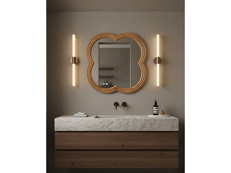 Lucky - Miroir mural en bois massif de manguier 60x60 cm