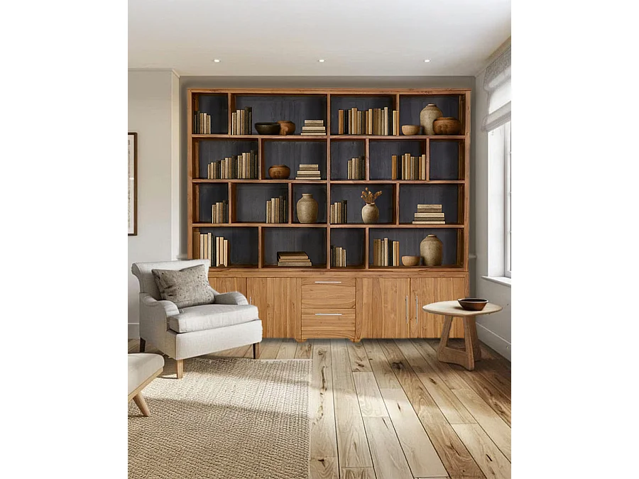 Atlas -  Grande Bibliothèque en bois massif de teck