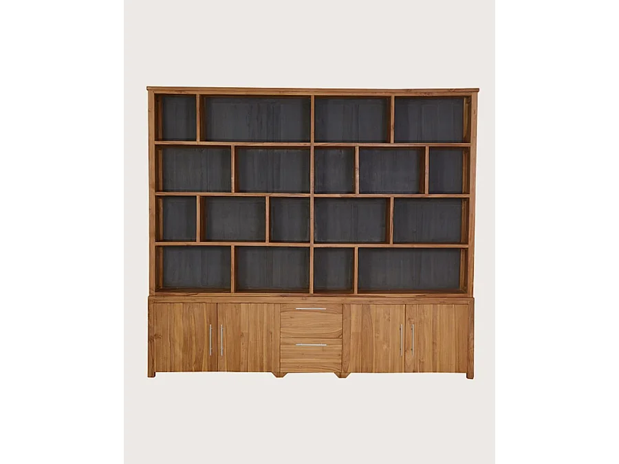 Atlas -  Grande Bibliothèque en bois massif de teck